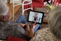 A Veteran talking to their doctor using VA Video Connect