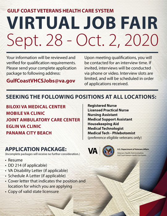 SAVE THE DATE Gulf Coast Veterans Virtual Job Fair