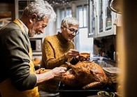 A Veteran and their partner preparing for Thanksgiving