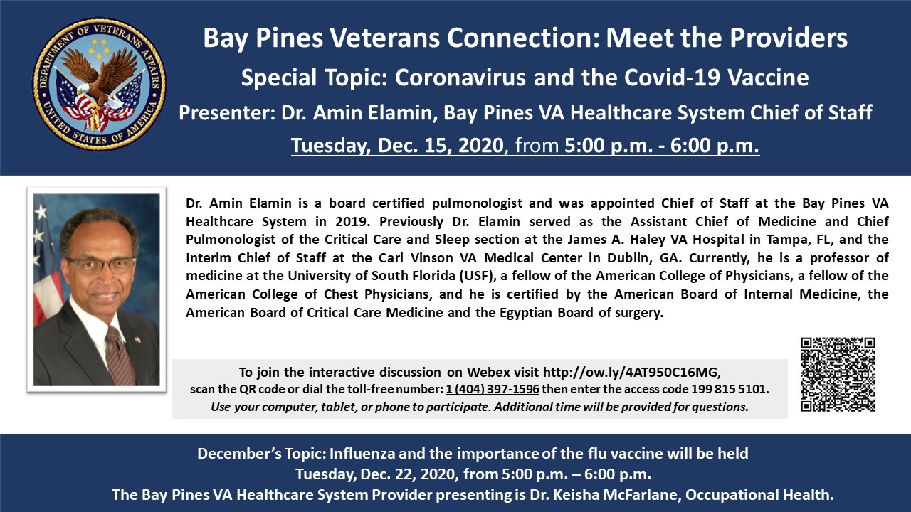 Bay Pines Provider Connection Series December 15 from 5:00p.m. to 6:00p.m.