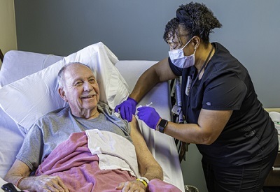 A Veteran getting the COVID-19 vaccine 