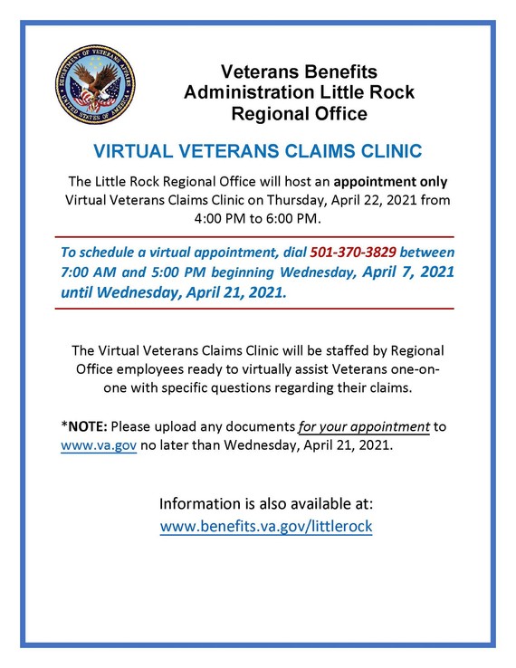 VA Regional Office Virtual Claims Clinic Information