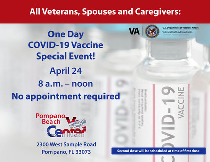 Pompano Beach VA Vaccination Event April 24