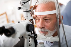 Man having eye exam