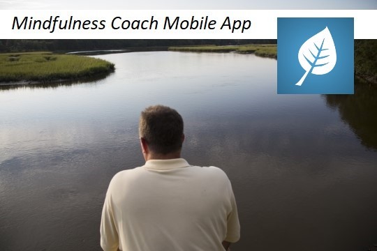 Man sitting and looking at a river - Mindfulness Coach Mobile App