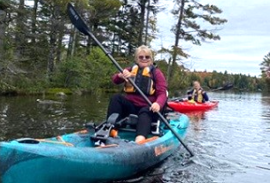 A Veteran kayaking for exercise 