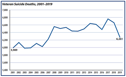 Veteran Suicide Deaths Graphs 2001-2019, 5989 - 6261