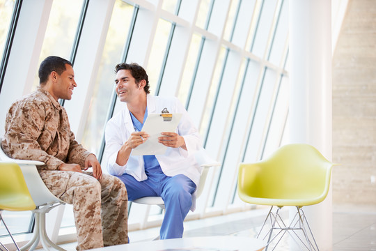Veteran with health care professional