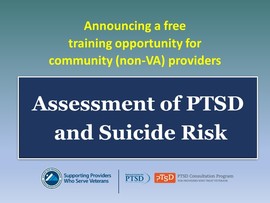 Assessment of PTSD and Suicide Risk training announcement