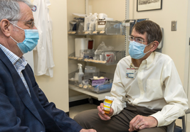 A Veteran talking to his doctor about his treatment options