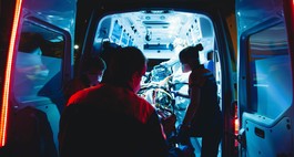 Personnel in ambulance