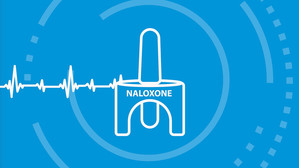 An animated graphic of the naloxone nasal spray