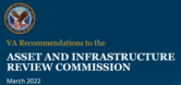 Sign with the words: VA Recommendations to the Asset and Infrastructure Review Commission