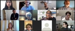 Screenshot of grant writing scholars participants in Zoom conference room