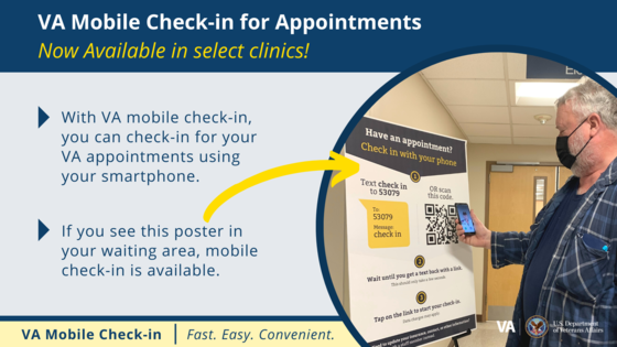 VA mobile check-in poster