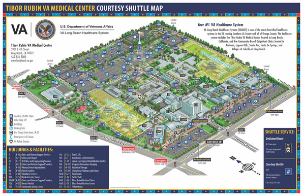 Map of Tibor Rubin Medical Center featuring the Courtesy Shuttle Route