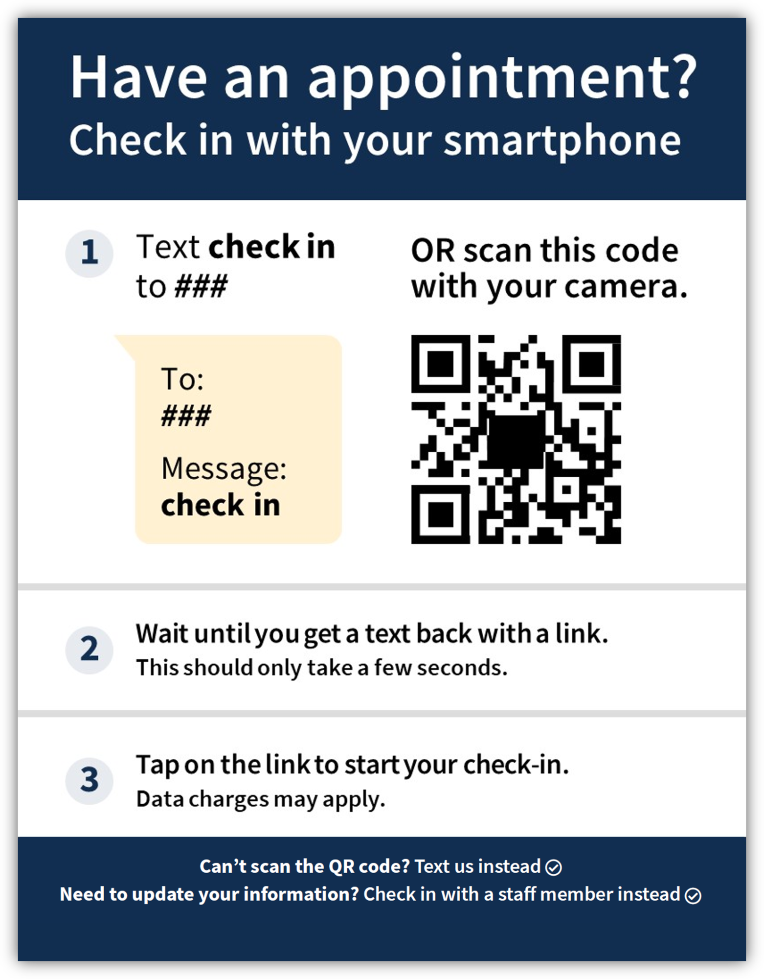 Mobile check-in poster