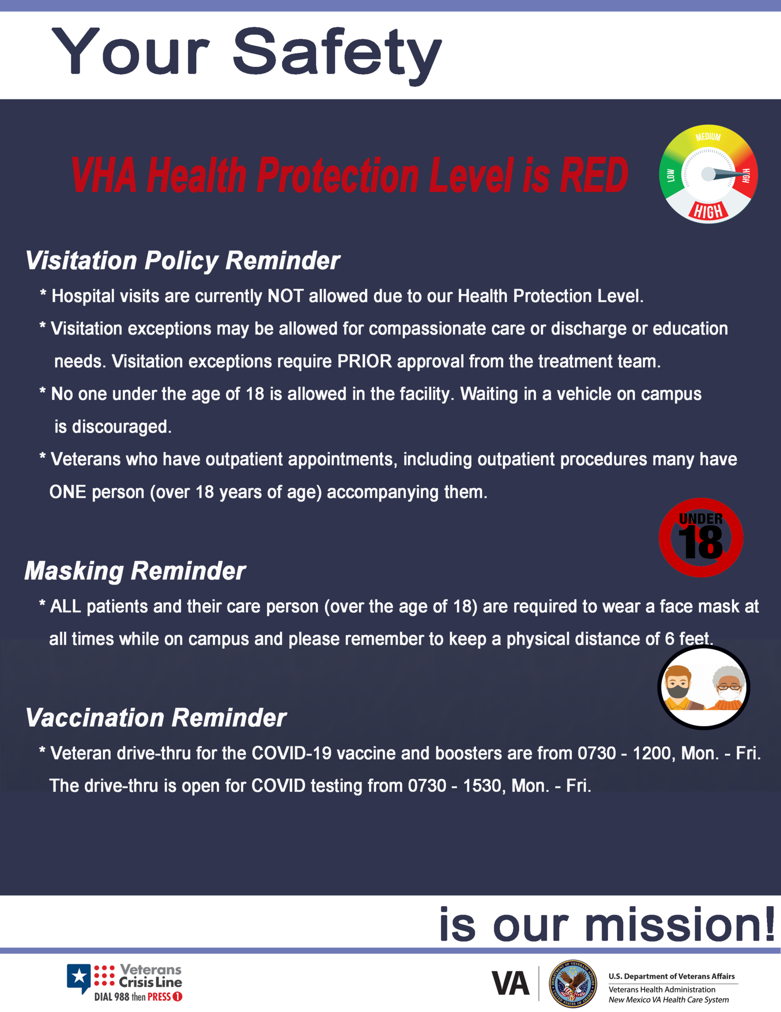 Update to COVID Health Protection Level and additional information