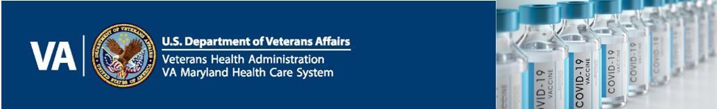 VAMHCS banner with logo and image of vials of COVID-19 vaccine