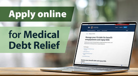 Graphic depicting online debt relief 