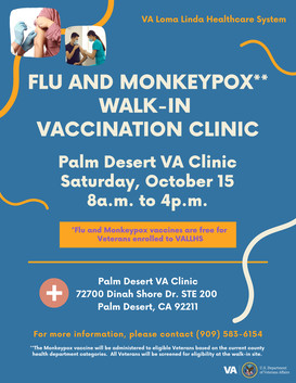 Veteran Flu  Monkeypox Vaccine Palm Desert Flyer 10.15.22