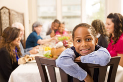 Thanksgiving: Family gathers for dinner