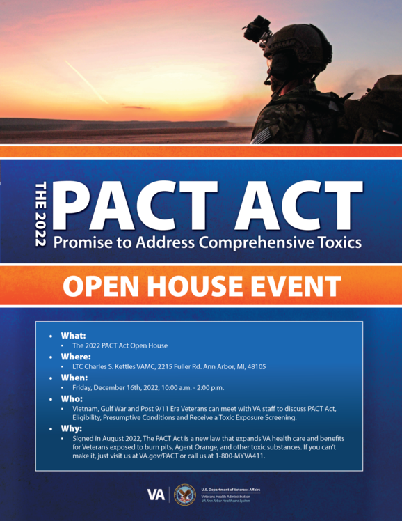 PACT Act Open House, Women Veterans TeleTown Hall, One Visit, Two Vaccines