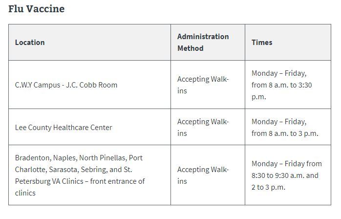 Flu Shots at Bay Pines VA