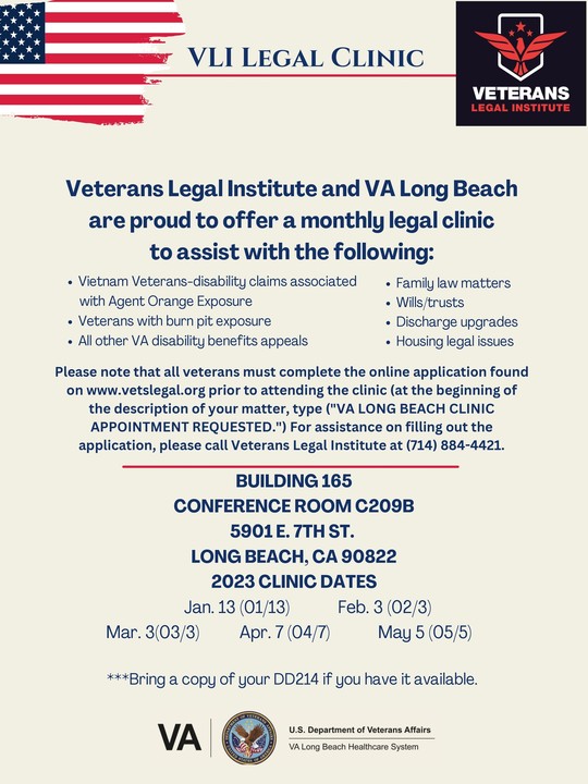 Veterans Legal Institute flyer