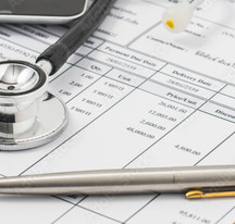 Medical Invoice with Pen.
