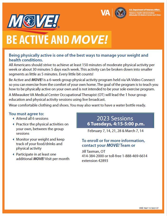 Flyer for VA's MOVE! weight management program at Zablocki VA