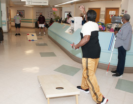 A Veteran game of cornhole