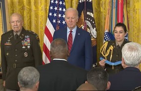 Ret. U.S. Army Colonel Paris Davis awarded Medal of Honor by President Biden.