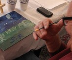 Veteran working on art project