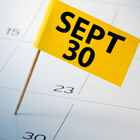 PACT Act Deadline - Sept 30 marked on calendar with flag.