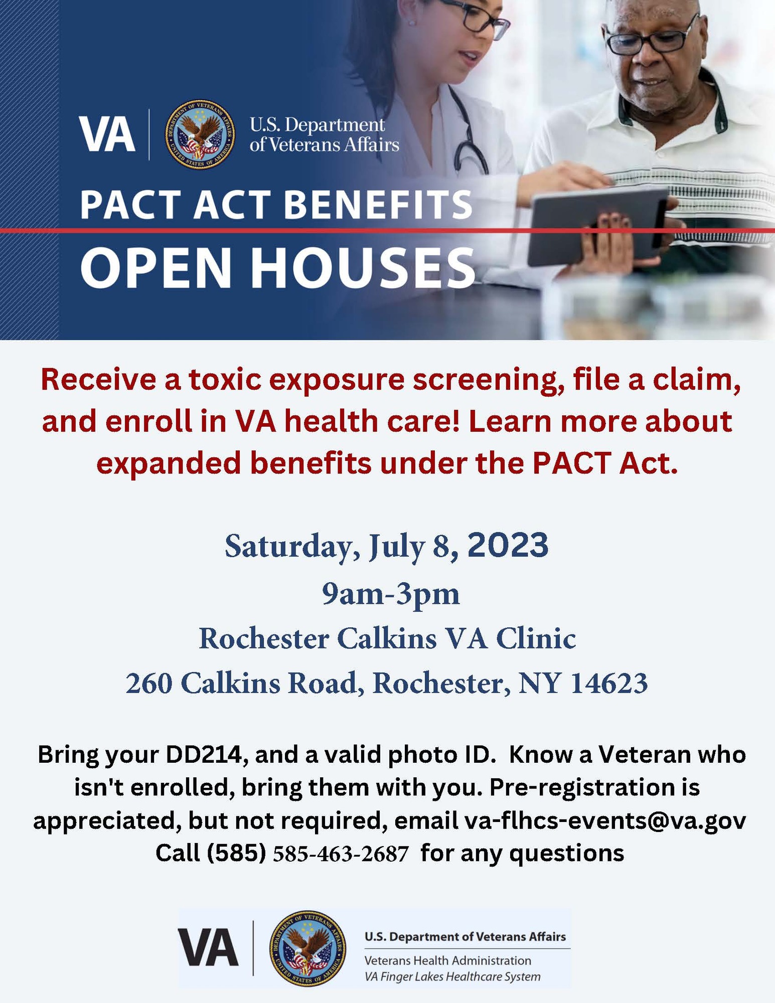 Rochester PACT Act Event, Saturday, July 8, 9am-3pm