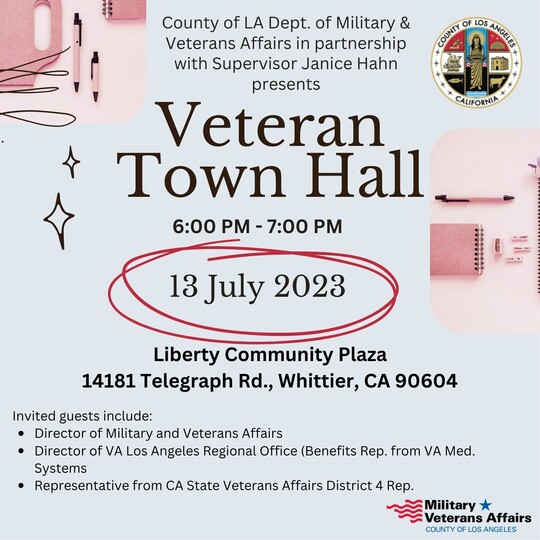 LA Count Veteran Town Hall flyer