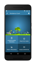 Screen shot of the Mindfulness Coach mobile app