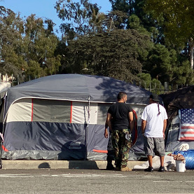 Homeless tent area.