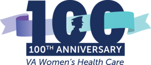 Graphic logo of 100th Anniversary of women's health care