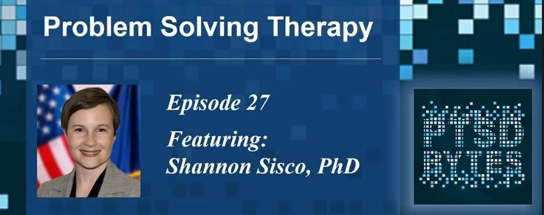 PTSD Bytes Graphic with photo of Shannon Sisco, PhD