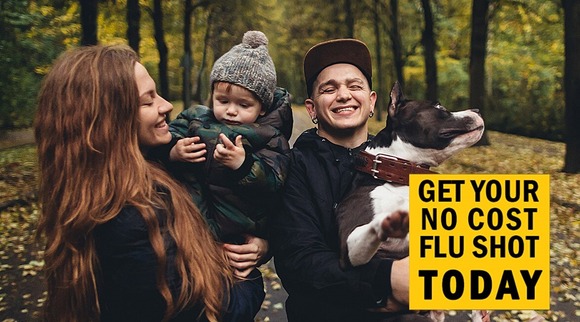 Family after getting flu shots