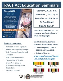 PACT Act Education Seminars flyer