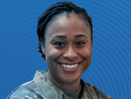 Image of military woman smiling.
