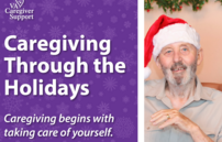 Caregiver’s Veteran in holiday hat