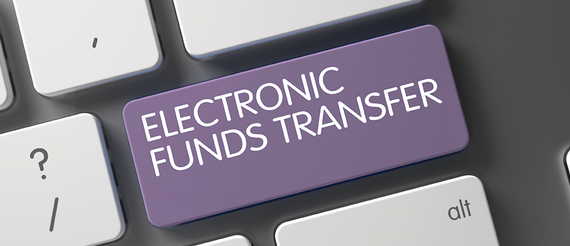 Electronic funds transfer button on keyboard.