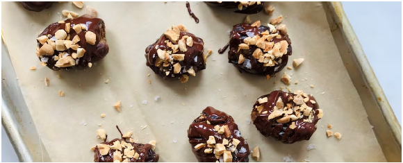 Chocolate-Peanut  Butter Stuffed Dates