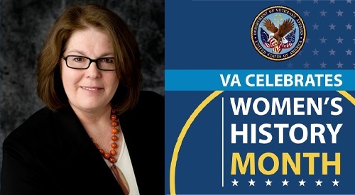 Headshot of Dr. Deborah A. Yurgelun-Todd. Text reads "VA Celebrates Women's History Month"