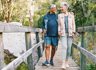 Older couple walking
