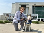 therapy dog and handler 